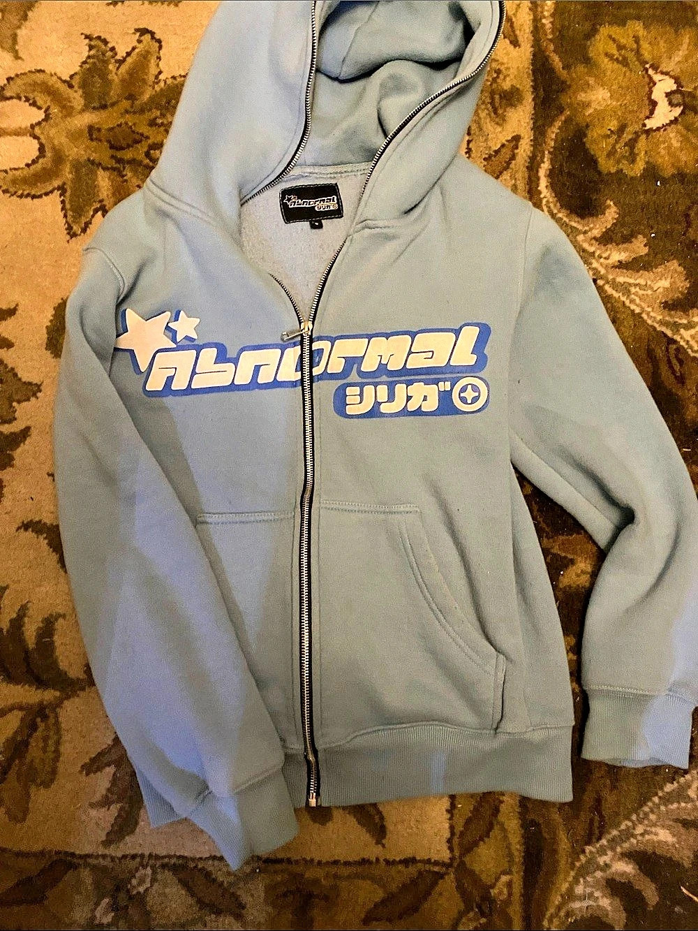 Astral Zip-Up Graphic Hoodie Size Small Blue